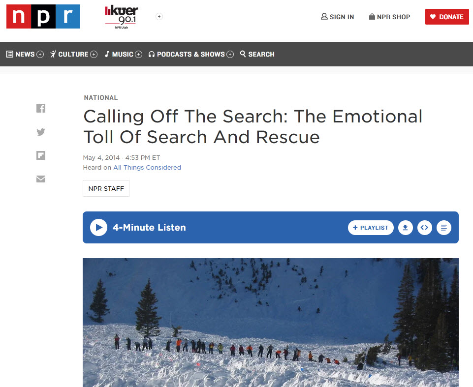 Search and Rescue on the Radio